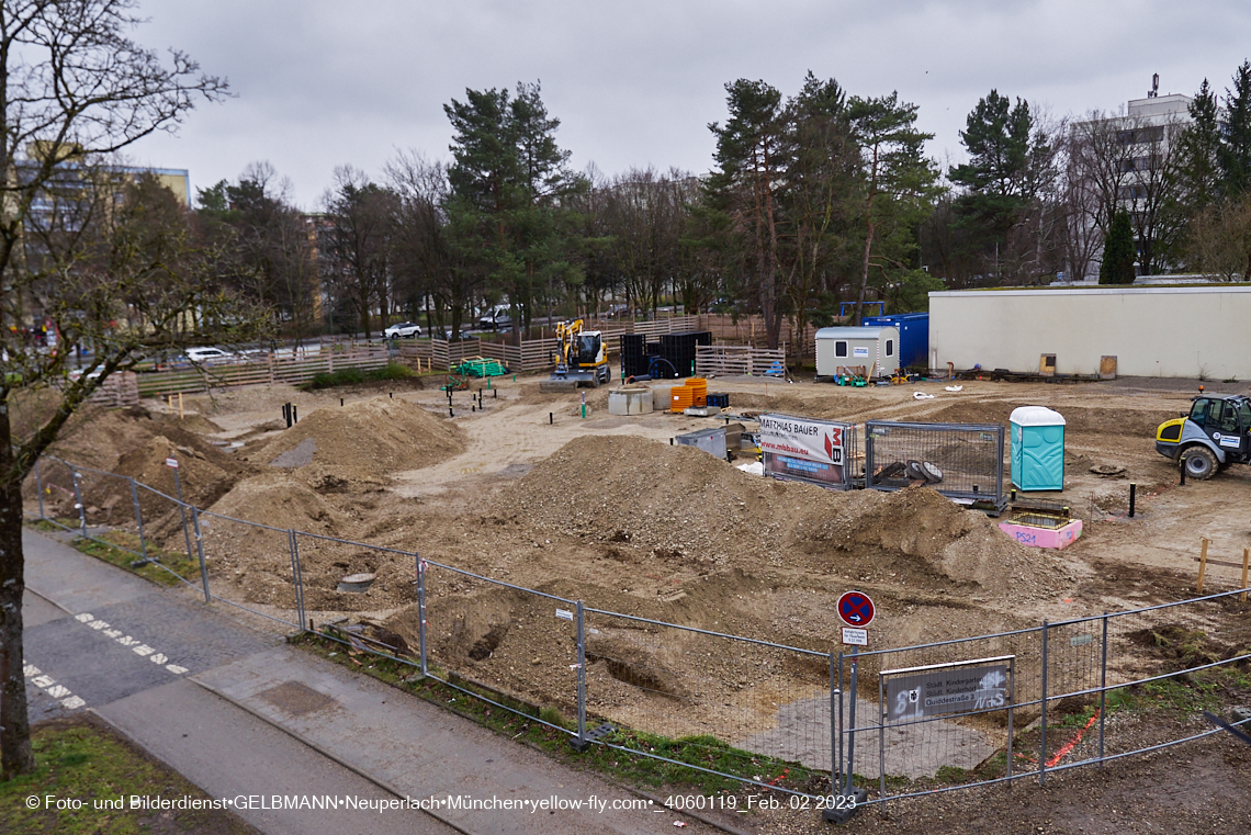 02.02.2023 - Baustelle Haus für Kinder in der Quiddestraße 3 in Neuperlach
